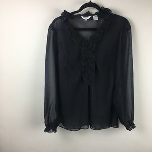 Black sheer Long sleeve blouse